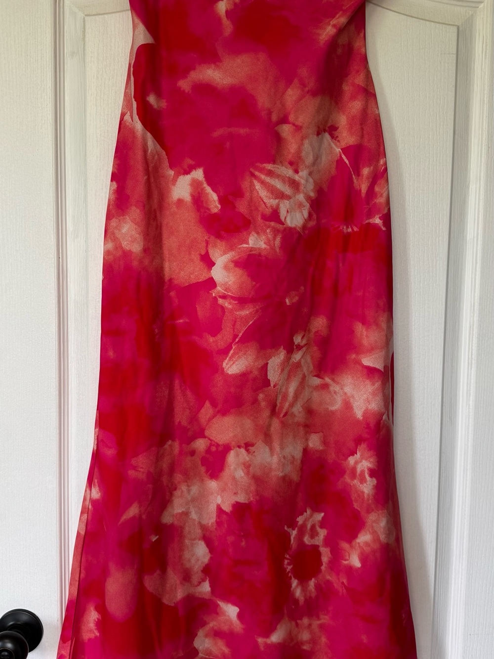 SHEIN Hot Pink Floral Strapless Maxi Dress